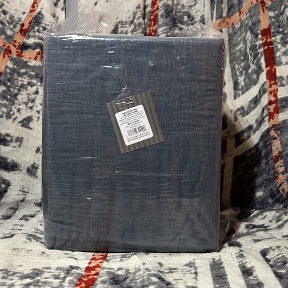 California King Lace Border Cotton Slub Duvet & Sham Set Slate Blue - Threshold - Picture 4 of 6